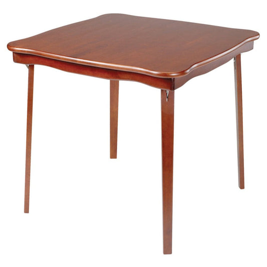 Stakmore Hardwood Classic Scalloped Edge Folding Card Table - Fruitwood Finish