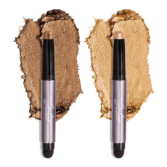 Julep Eyeshadow 101 Cr��me to Powder Waterproof Eyeshadow Stick Duo, Bronze Shimmer and Warm Gold Shimmer