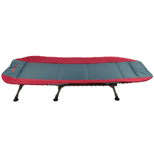 Camping Cot Bed Folding Frame Adjustable Backrest Lightweight Foam Padding