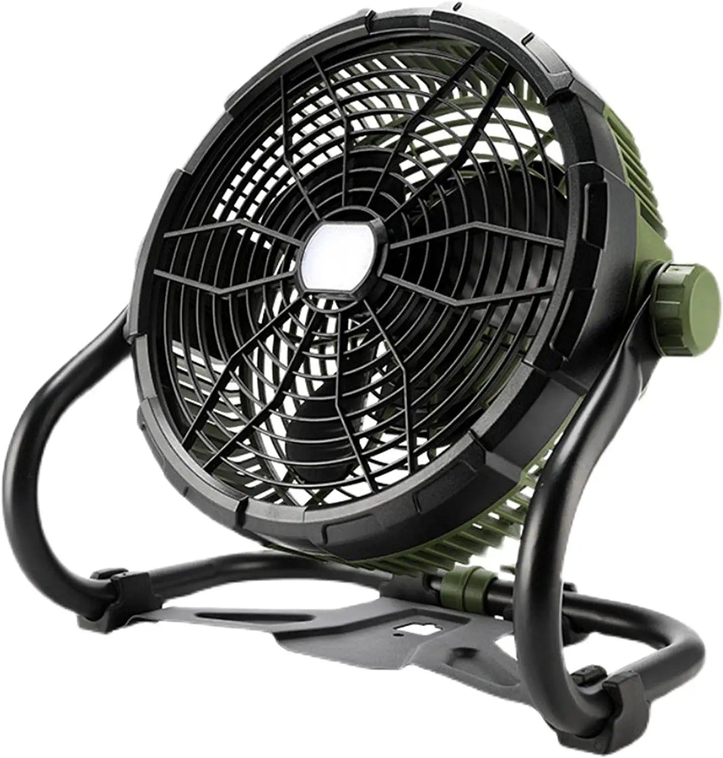 12V Camping Fan With LED Lights Exterior Large Cooling Desk Fans With 5200Ah Battery For Tourism Emergency Outages - Blue Force Sports