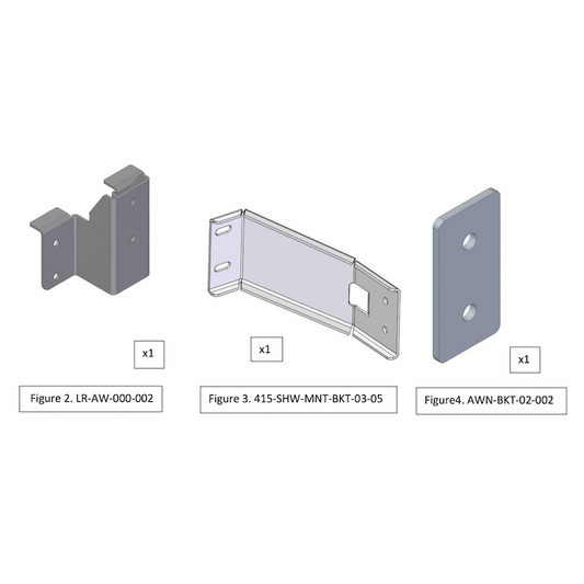 Brackets: Alu-Cab Shower Cube to Khaya & 6' Canopy Camper
