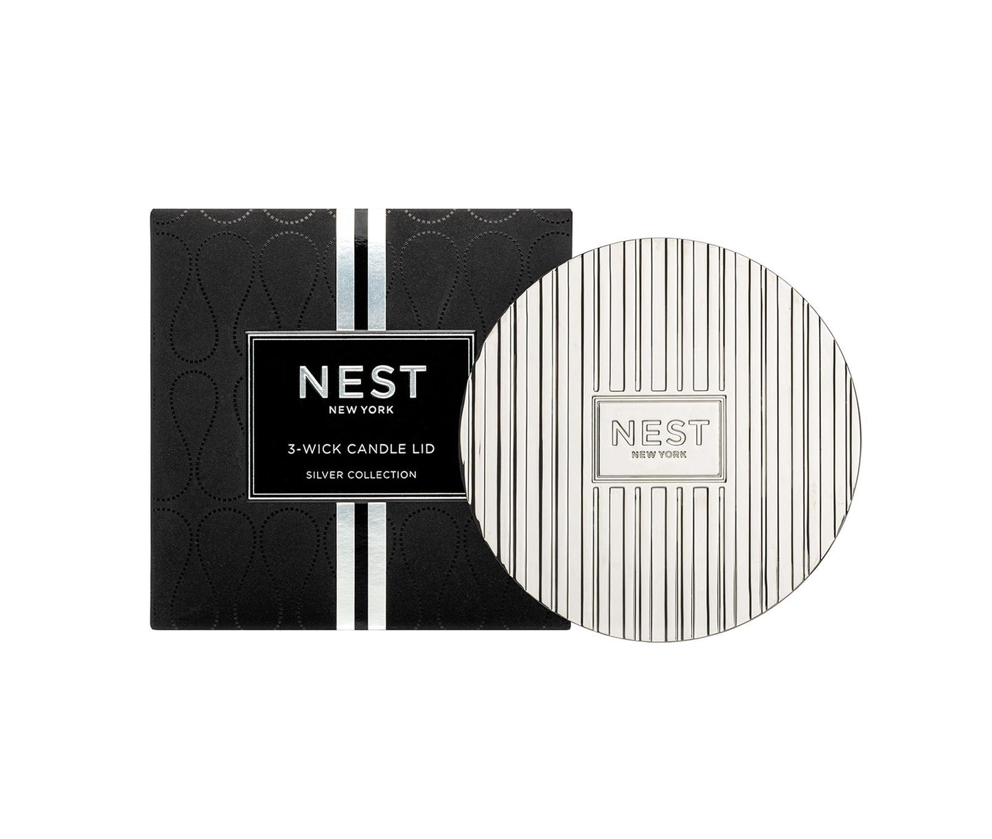 Silver 3-Wick Candle Lid