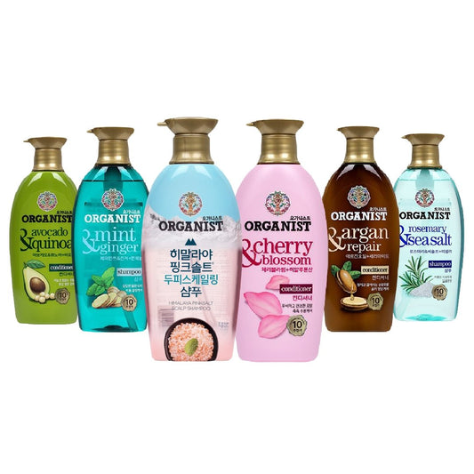 [Organist] [Bundle of 4] Natural Healing Therapy Shampoo/Argan/Himalaya/Peppermint/Avocado/Cherry/Rosemary 500