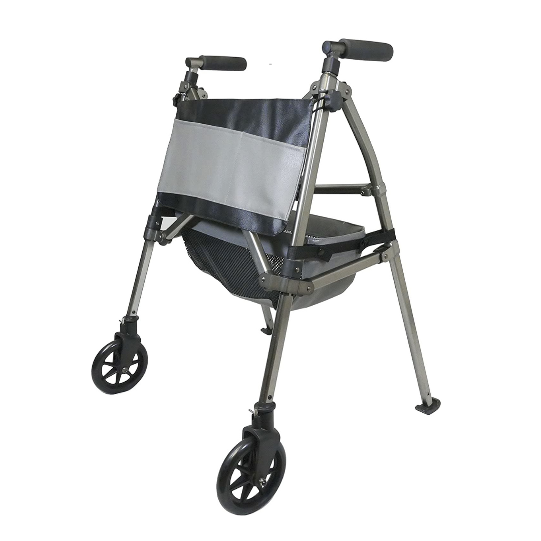 Signature Life Folding Elite Travel Rolling Walker with 2 Wheels - Weighs Only 8 lbs - Senior.com walkers