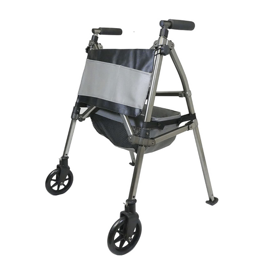 Signature Life Folding Elite Travel Rolling Walker with 2 Wheels - Weighs Only 8 lbs - Senior.com walkers