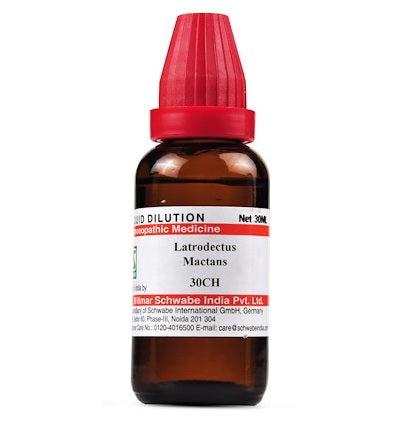 Latrodectus Mactans Dilution 6C, 30C, 200C, 1M, 10M.