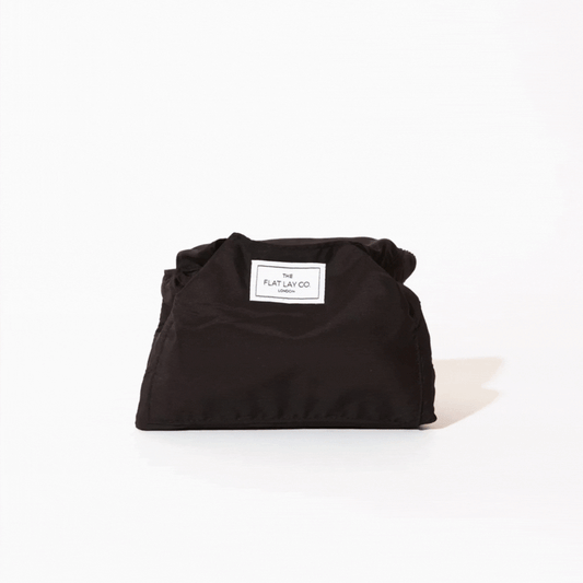 Classic Black Full Size Flat Lay Makeup Bag
