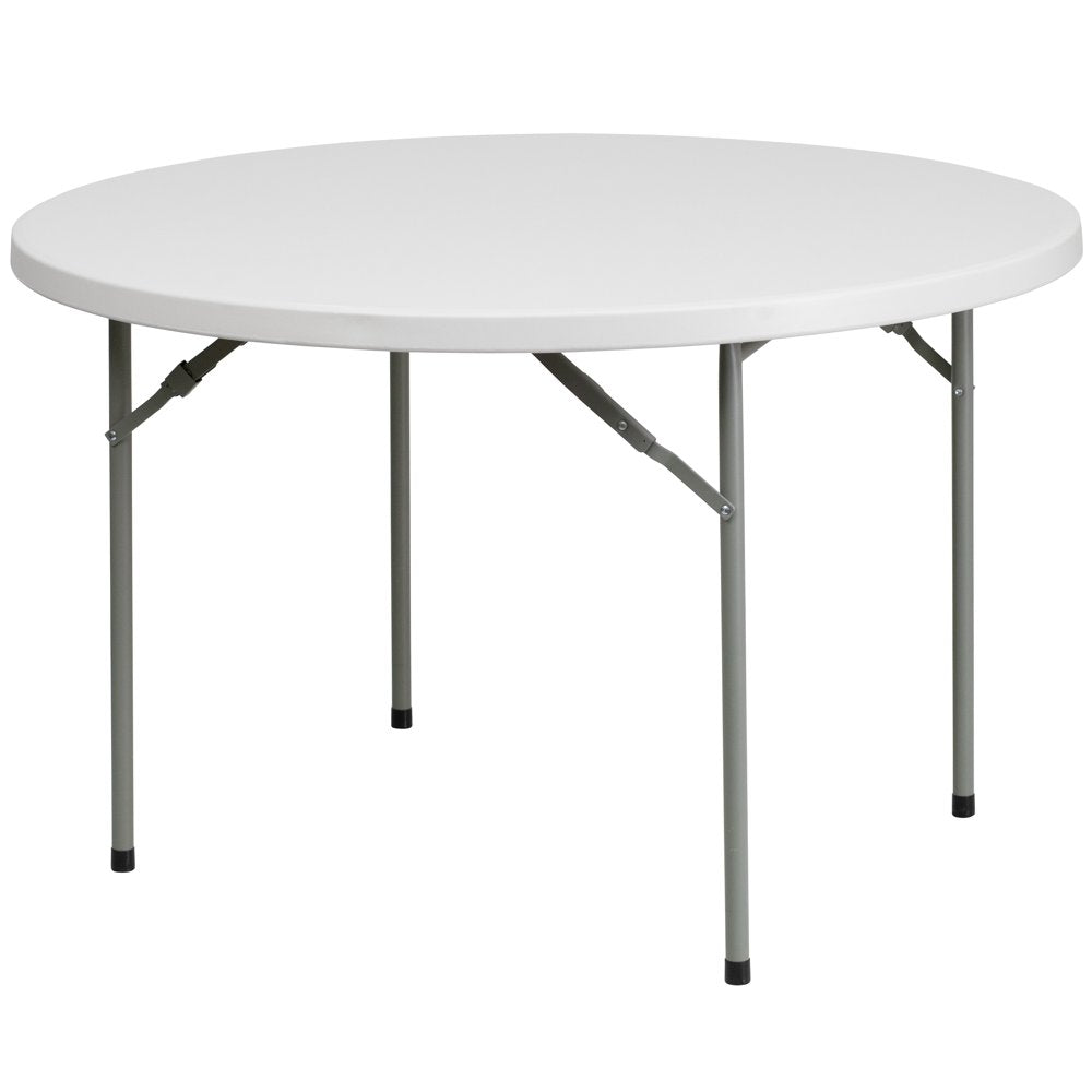 Flash Furniture Kathryn 4-Foot round Granite White Plastic Folding Table