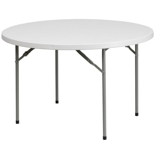 Flash Furniture Kathryn 4-Foot round Granite White Plastic Folding Table