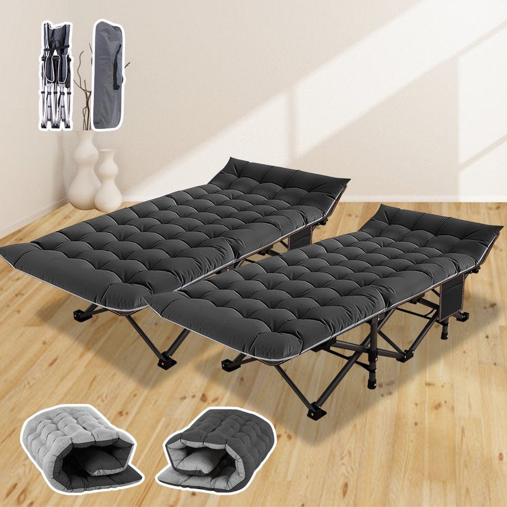 ABORON Folding Camping Cot for Adults Heavy Duty Cots with Carry Bag, Portable Sleeping Bed with Soft Mat