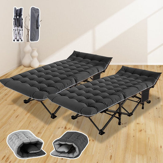 ABORON Folding Camping Cot for Adults Heavy Duty Cots with Carry Bag, Portable Sleeping Bed with Soft Mat
