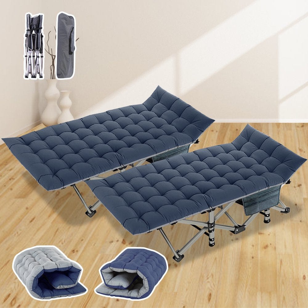 ABORON Folding Camping Cot for Adults Heavy Duty Cots with Carry Bag, Portable Sleeping Bed with Soft Mat