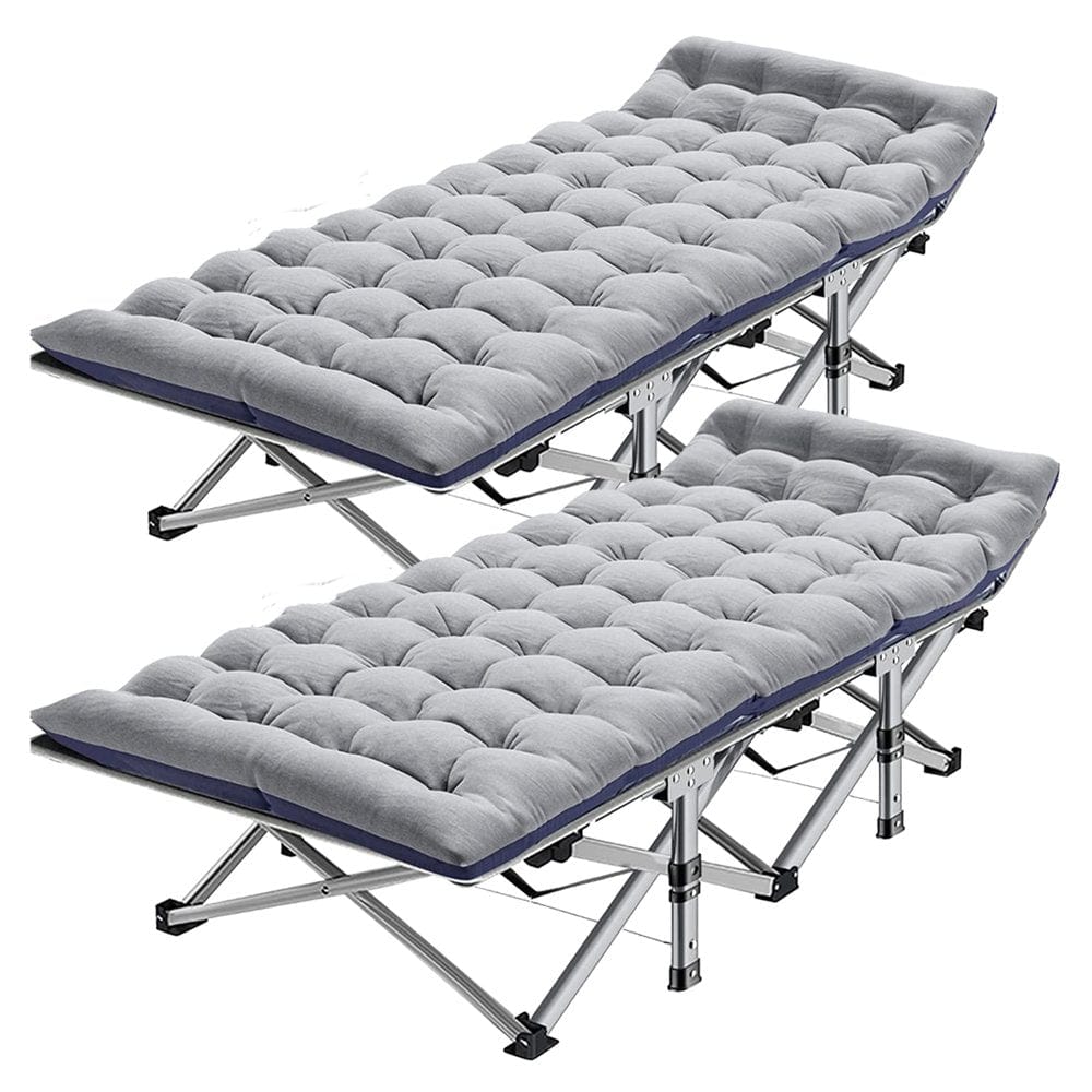 ABORON Folding Camping Cot for Adults Heavy Duty Cots with Carry Bag, Portable Sleeping Bed with Soft Mat