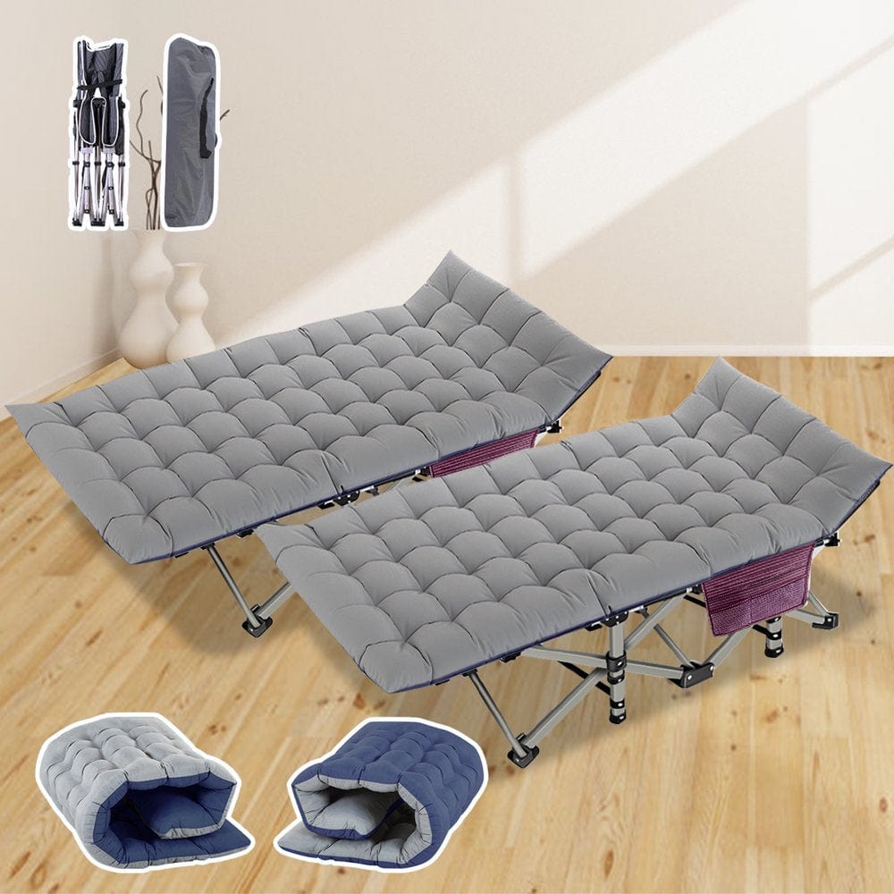 ABORON Folding Camping Cot for Adults Heavy Duty Cots with Carry Bag, Portable Sleeping Bed with Soft Mat