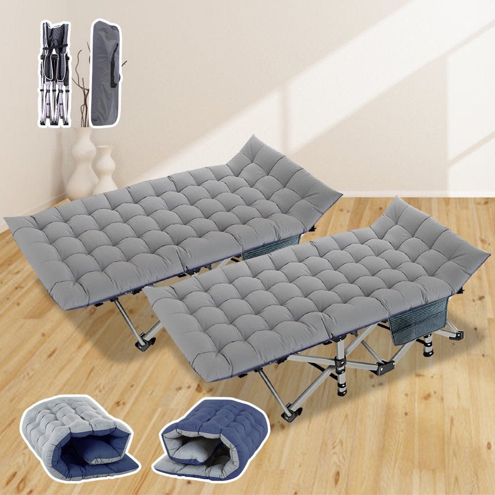 ABORON Folding Camping Cot for Adults Heavy Duty Cots with Carry Bag, Portable Sleeping Bed with Soft Mat