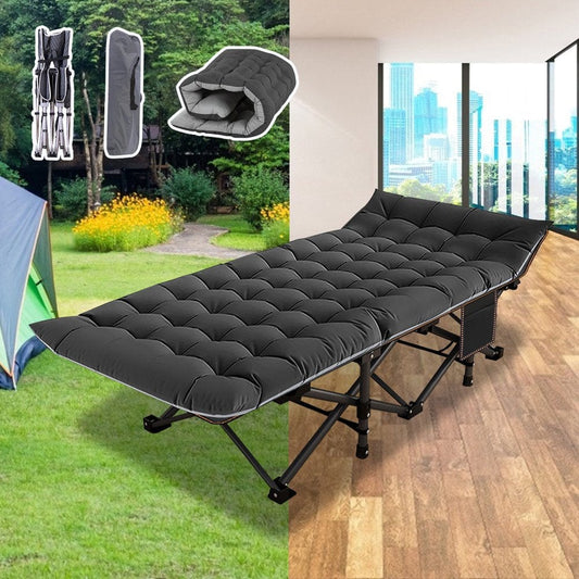ABORON Folding Camping Cot for Adults & Kids, Folding Guest Bed Cots,Sleeping Cot Folding Bed with 2 Sided Mattress & Carry Bag