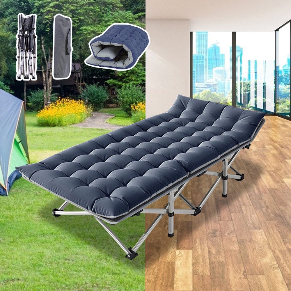 ABORON Folding Camping Cot for Adults & Kids, Folding Guest Bed Cots,Sleeping Cot Folding Bed with 2 Sided Mattress & Carry Bag