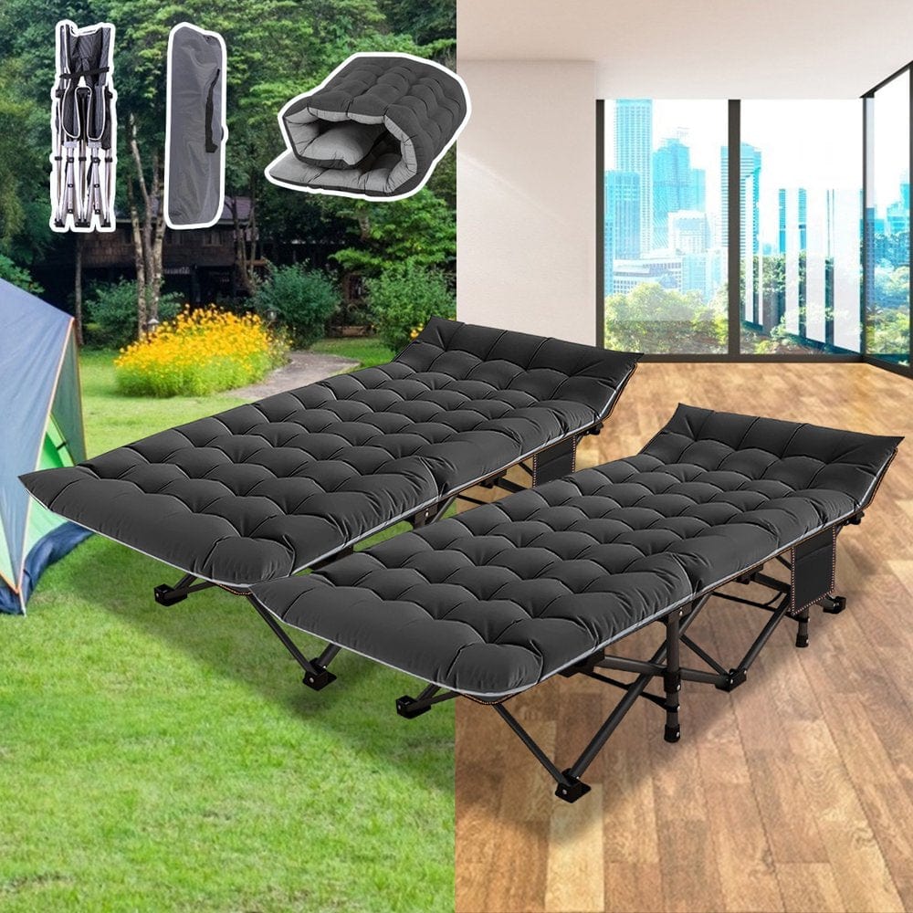 ABORON Folding Camping Cot for Adults & Kids, Folding Guest Bed Cots,Sleeping Cot Folding Bed with 2 Sided Mattress & Carry Bag