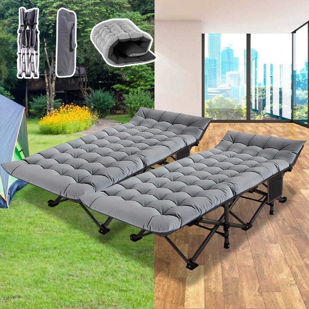 ABORON Folding Camping Cot for Adults & Kids, Folding Guest Bed Cots,Sleeping Cot Folding Bed with 2 Sided Mattress & Carry Bag