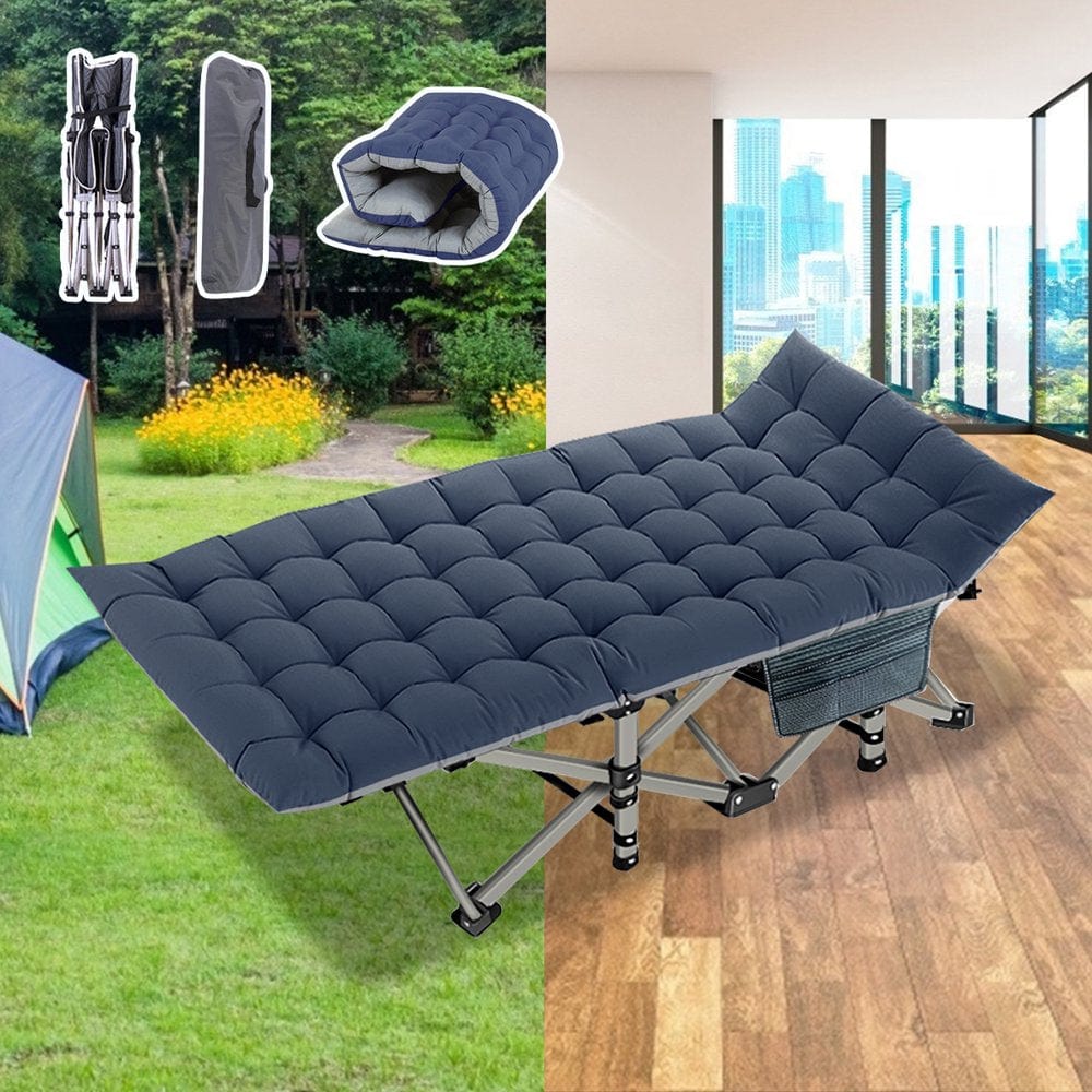 ABORON Folding Camping Cot for Adults & Kids, Folding Guest Bed Cots,Sleeping Cot Folding Bed with 2 Sided Mattress & Carry Bag