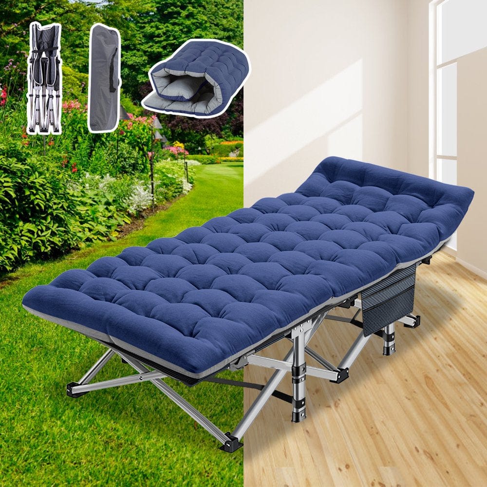 ABORON Folding Camping Cot for Adults & Kids, Folding Guest Bed Cots,Sleeping Cot Folding Bed with 2 Sided Mattress & Carry Bag