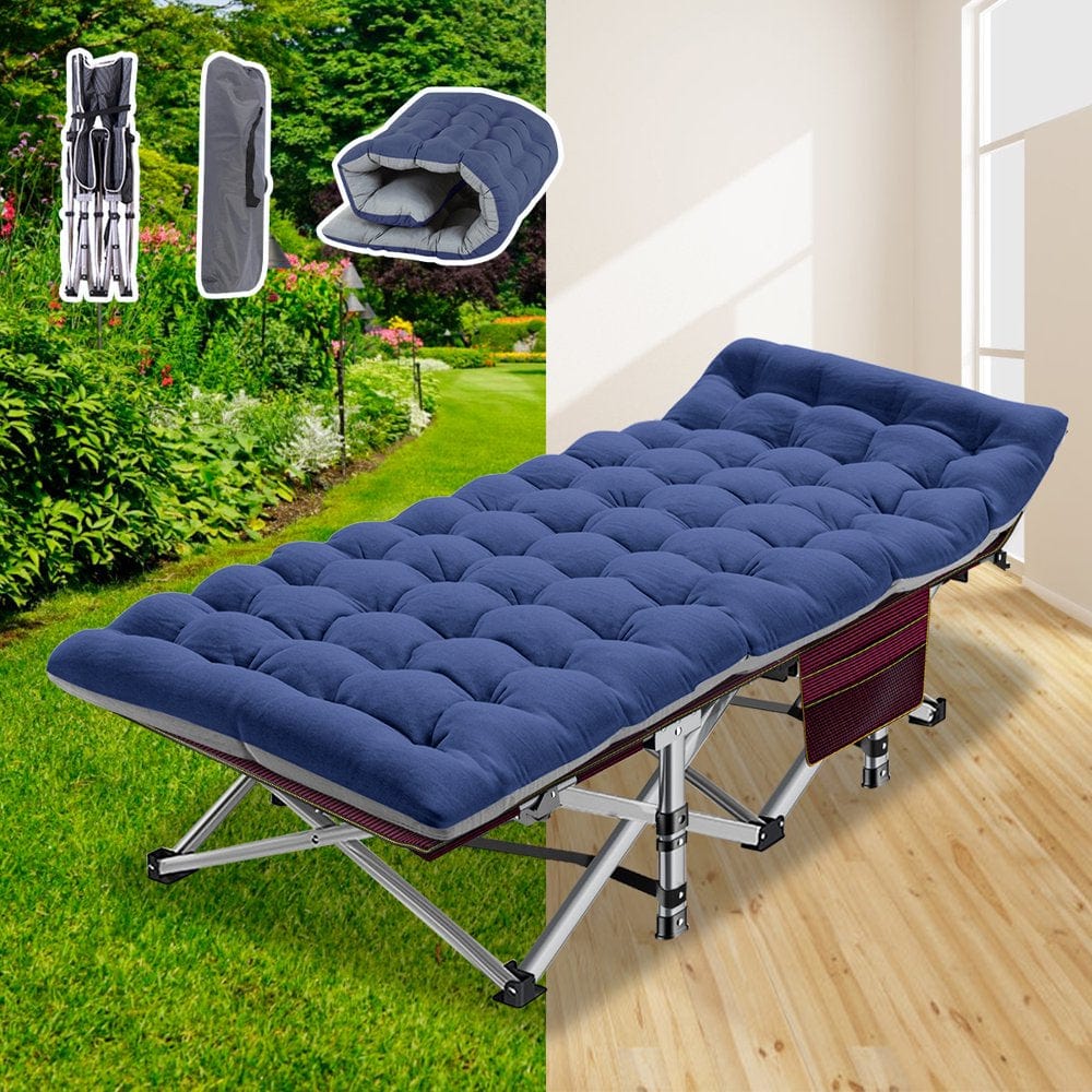 ABORON Folding Camping Cot for Adults & Kids, Folding Guest Bed Cots,Sleeping Cot Folding Bed with 2 Sided Mattress & Carry Bag