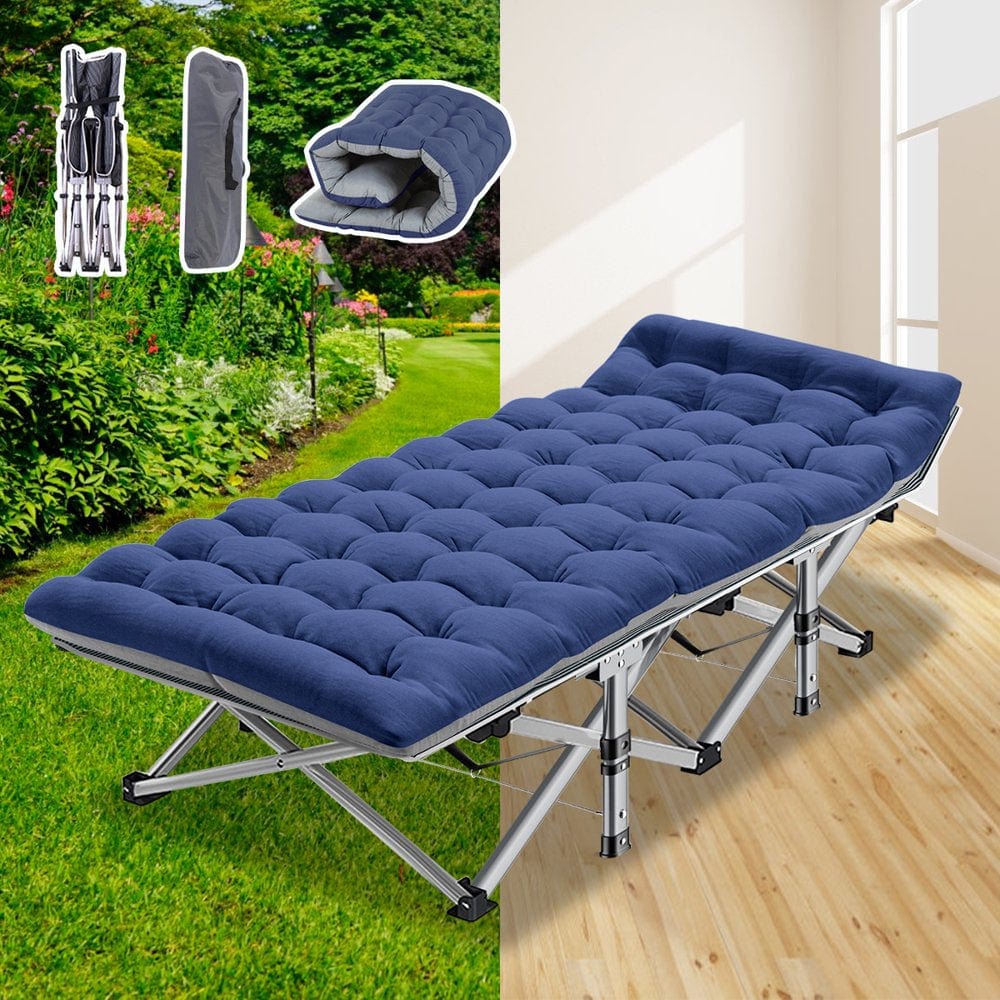 ABORON Folding Camping Cot for Adults & Kids, Folding Guest Bed Cots,Sleeping Cot Folding Bed with 2 Sided Mattress & Carry Bag