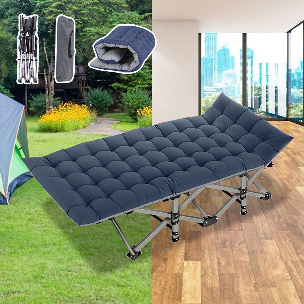 ABORON Folding Camping Cot for Adults & Kids, Folding Guest Bed Cots,Sleeping Cot Folding Bed with 2 Sided Mattress & Carry Bag