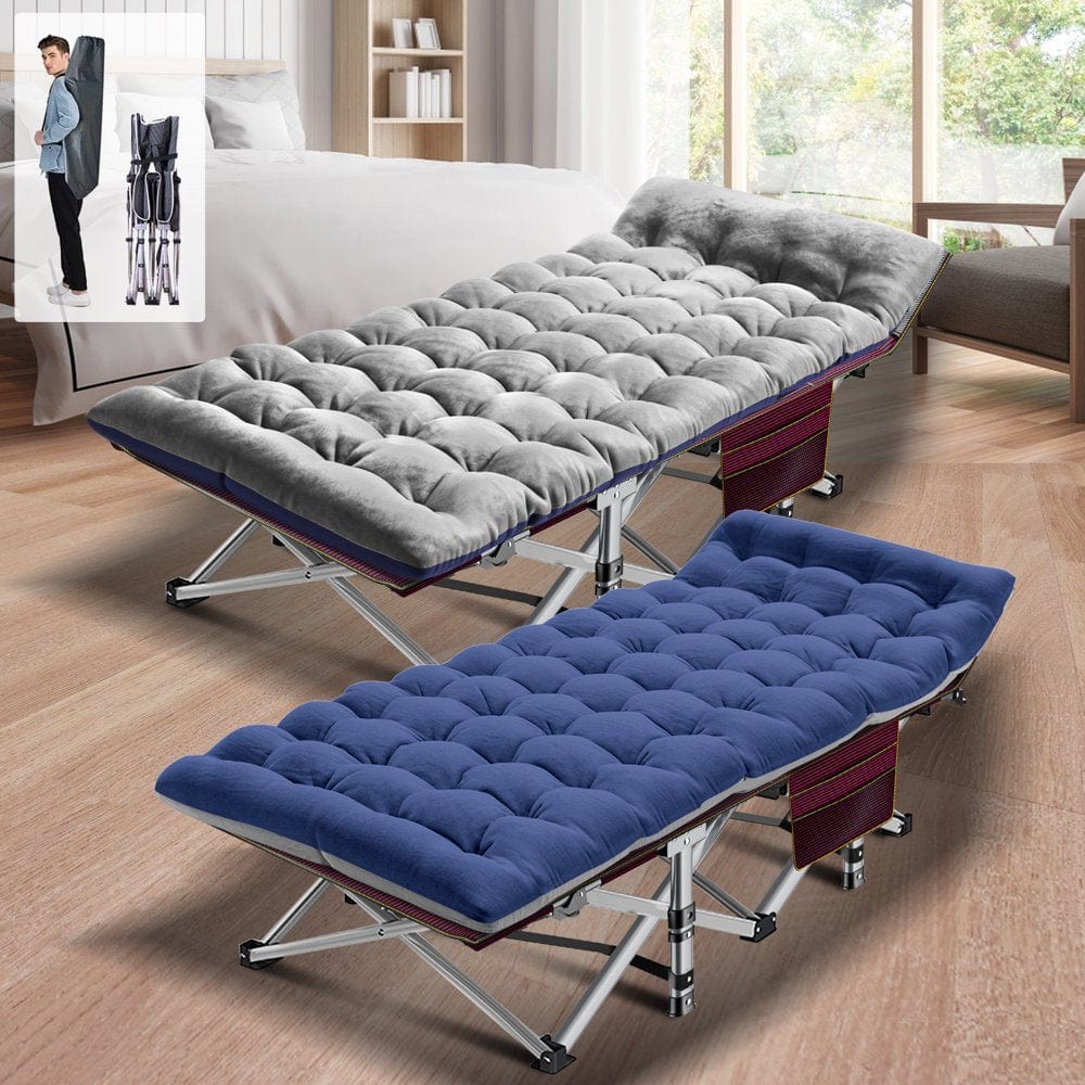 ABORON Folding Camping Cot for Adults & Kids, Folding Guest Bed Cots,Sleeping Cot Folding Bed with 2 Sided Mattress & Carry Bag