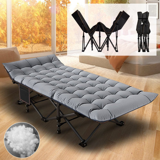 ABORON Folding Camping Cots for Adults Heavy Duty, 28" Extra Wide Sturdy Portable Sleeping Cot Bed with 2 Sided Mattress and Carry Bag