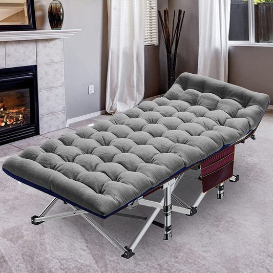 ABORON Portable Folding Sleeping Cots with Mattress & Carry Bag, 75''X28'' Folding Camping Cot, Guest Folding Bed Cot for Adults & Kids
