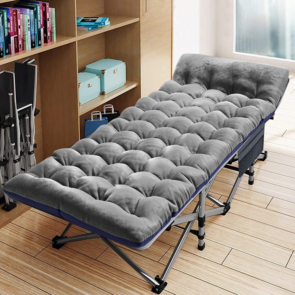 ABORON Portable Folding Sleeping Cots with Mattress & Carry Bag, 75''X28'' Folding Camping Cot, Guest Folding Bed Cot for Adults & Kids