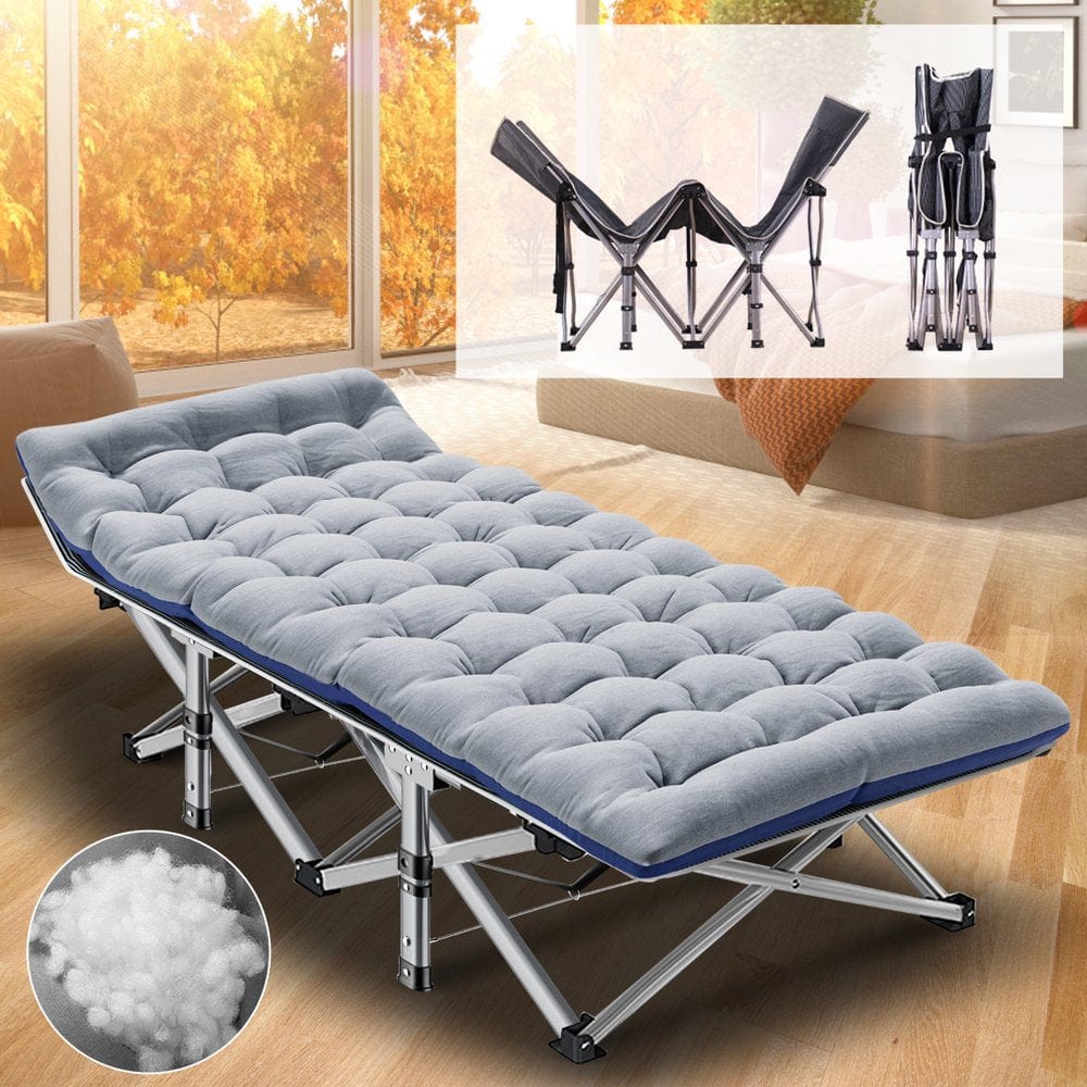 ABORON Portable Folding Sleeping Cots with Mattress & Carry Bag, 75''X28'' Folding Camping Cot, Guest Folding Bed Cot for Adults & Kids