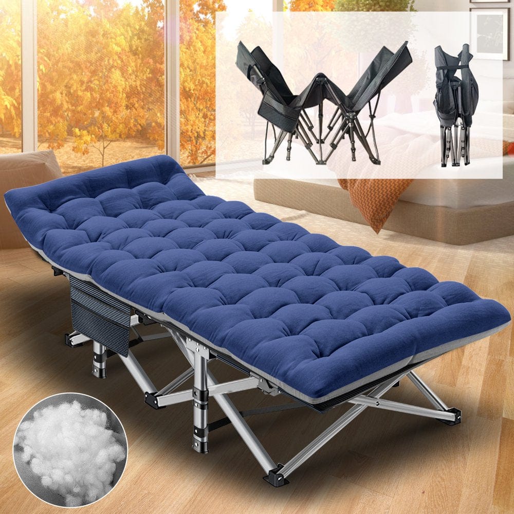 ABORON Portable Folding Sleeping Cots with Mattress & Carry Bag, 75''X28'' Folding Camping Cot, Guest Folding Bed Cot for Adults & Kids