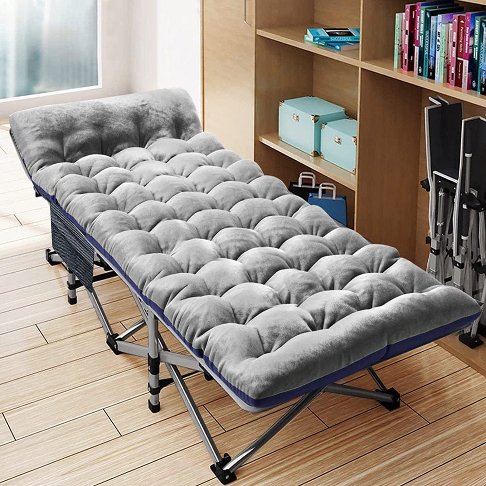 ABORON Portable Folding Sleeping Cots with Mattress & Carry Bag, 75''X28'' Folding Camping Cot, Guest Folding Bed Cot for Adults & Kids