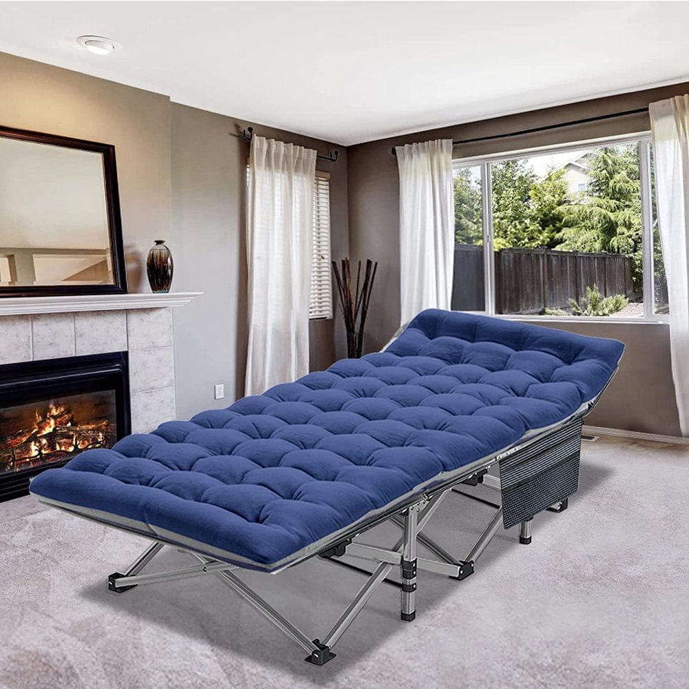 ABORON Portable Folding Sleeping Cots with Mattress & Carry Bag, 75''X28'' Folding Camping Cot, Guest Folding Bed Cot for Adults & Kids
