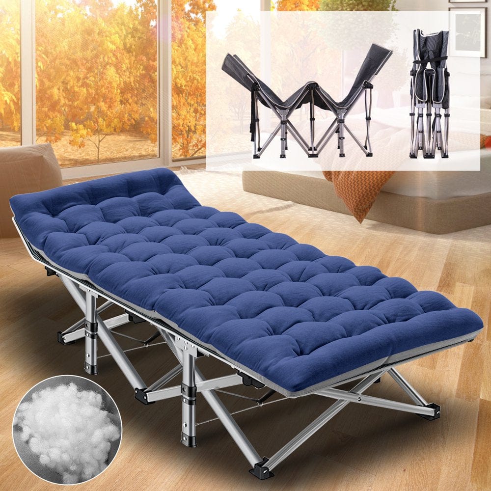 ABORON Portable Folding Sleeping Cots with Mattress & Carry Bag, 75''X28'' Folding Camping Cot, Guest Folding Bed Cot for Adults & Kids