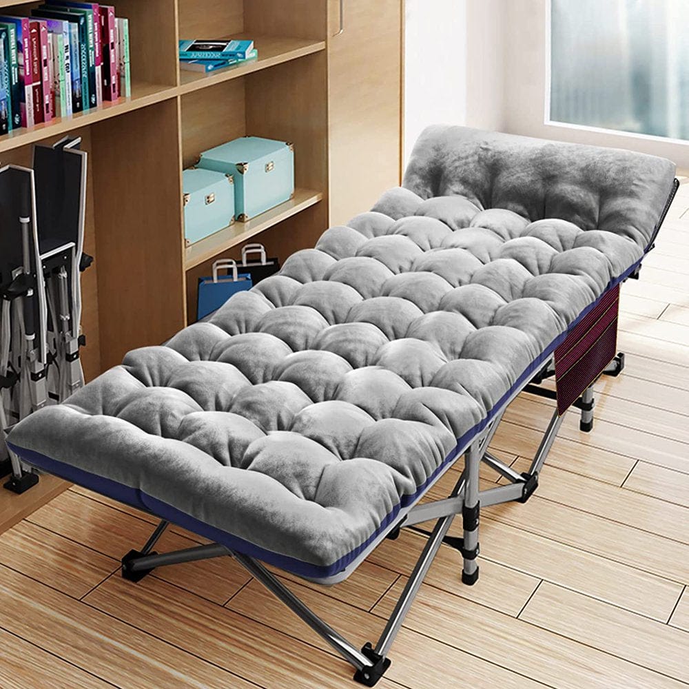 ABORON Portable Folding Sleeping Cots with Mattress & Carry Bag, 75''X28'' Folding Camping Cot, Guest Folding Bed Cot for Adults & Kids