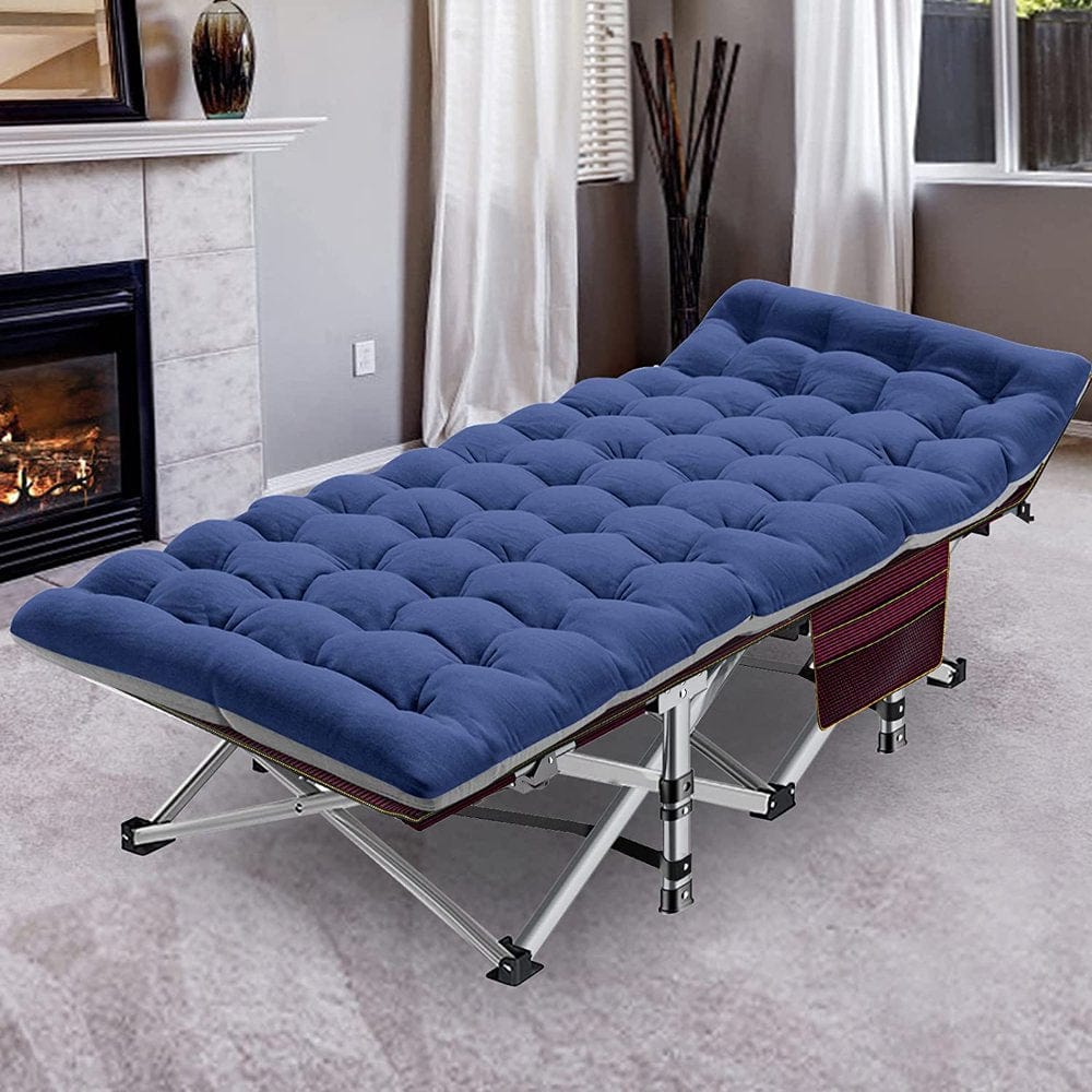 ABORON Portable Folding Sleeping Cots with Mattress & Carry Bag, 75''X28'' Folding Camping Cot, Guest Folding Bed Cot for Adults & Kids