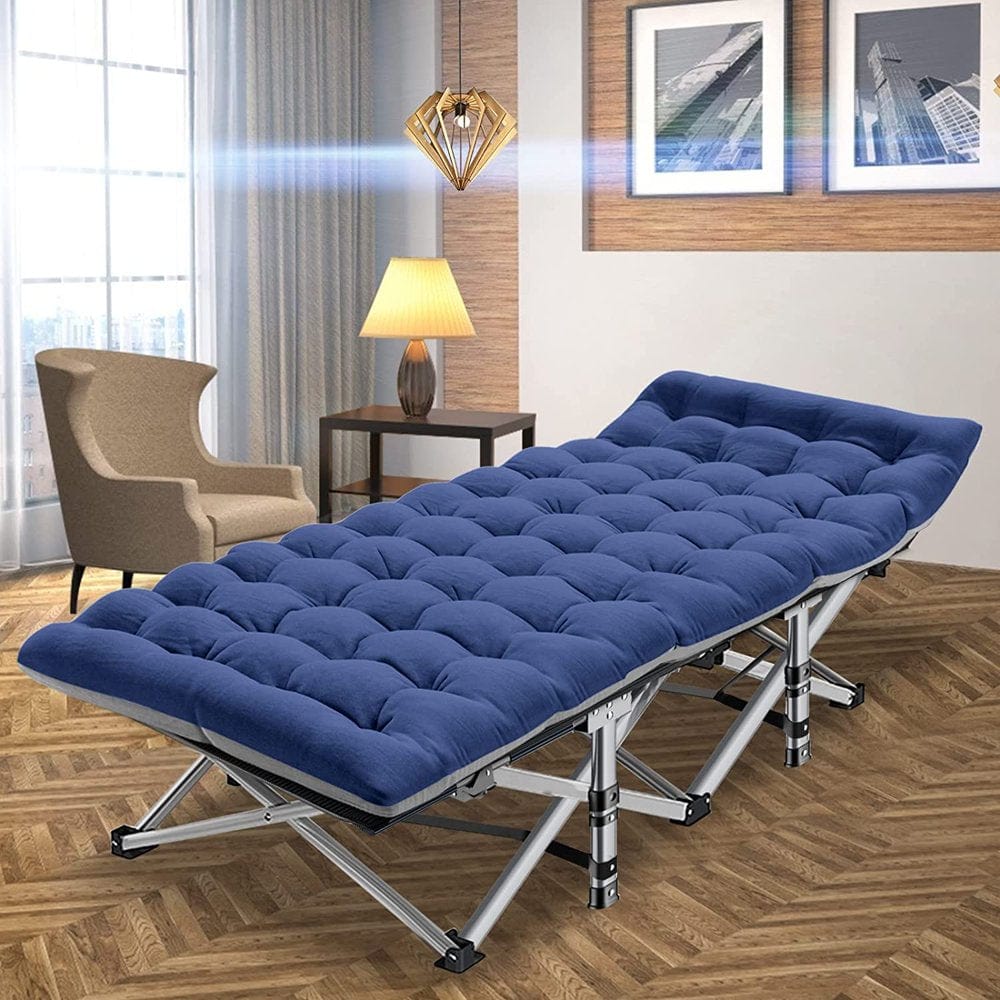 ABORON Portable Folding Sleeping Cots with Mattress & Carry Bag, 75''X28'' Folding Camping Cot, Guest Folding Bed Cot for Adults & Kids