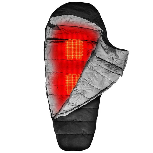 Actionheat 5V Battery Heated Sleeping Bag in Black, ‎Unisex-Adult, One Size, Spot or Machine Wash Cold