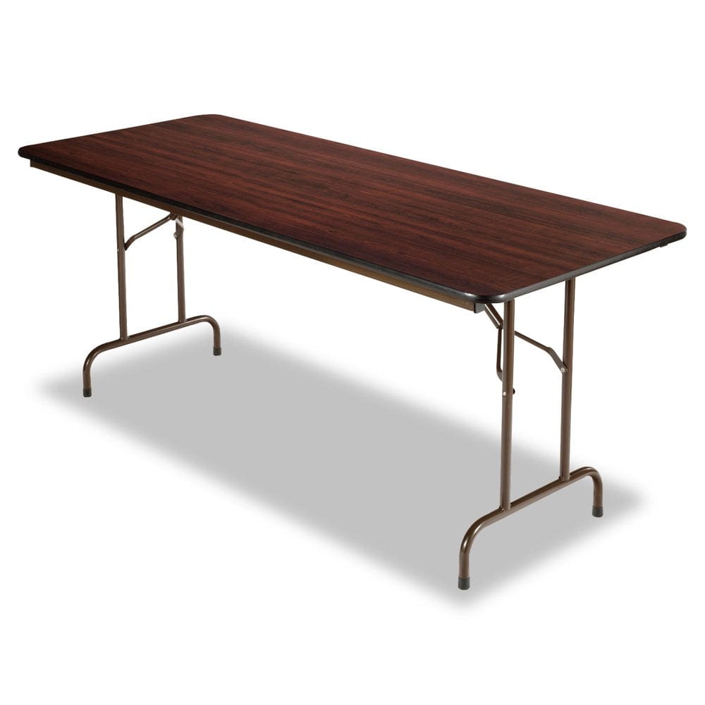 Alera Wood Folding Table, Rectangular, 48W X 23.88D X 29H, Mahogany