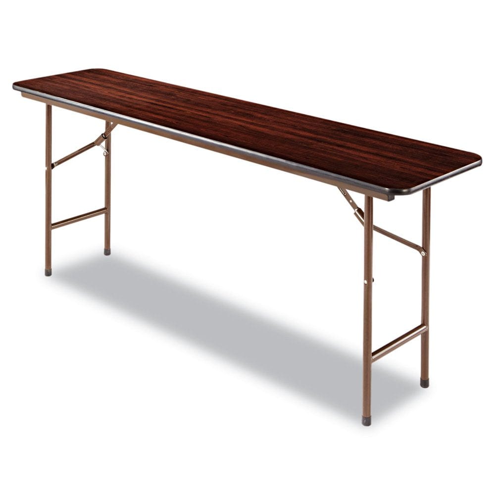Alera Wood Folding Table, Rectangular, 48W X 23.88D X 29H, Mahogany