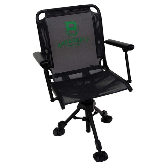 Barronett Blinds 360 Degree Deluxe Swivel Portable Adjustable Chair, Black