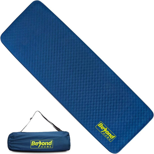 Beyondhome 80"X 28"X 4" Thick Self Inflating Sleeping Pad, Camping Mat for Car, Tent, Travel-Blue