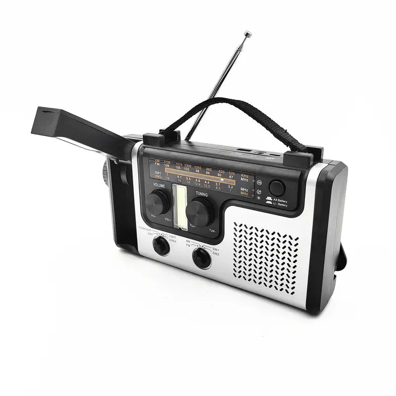 NNETM Solar Hand Crank Power Emergency Radio with Multi-Band Functionality
