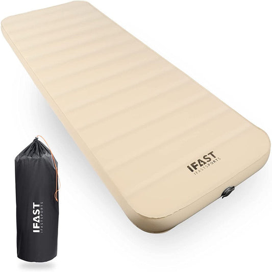 4 Inch Self-Inflating Sleeping Pad for Camping, Outdoor Large 80”×30” Thick Memory Foam Pads Portable 4 Season Camping Mattress for Tents Car Hiking Sleeping Mat Foldable Guest Bed