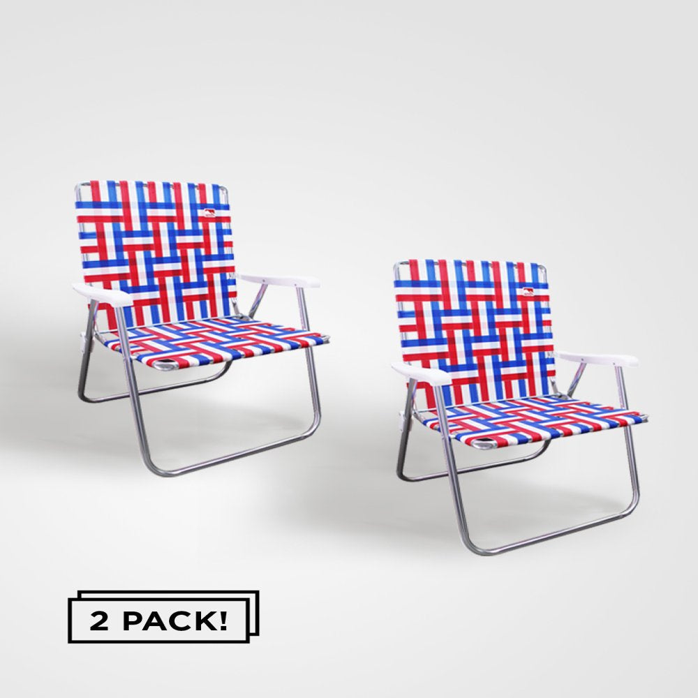 Outdoor Spectator (2-Pack) Classic Aluminum Webbed Folding Lawn / Camp Chair