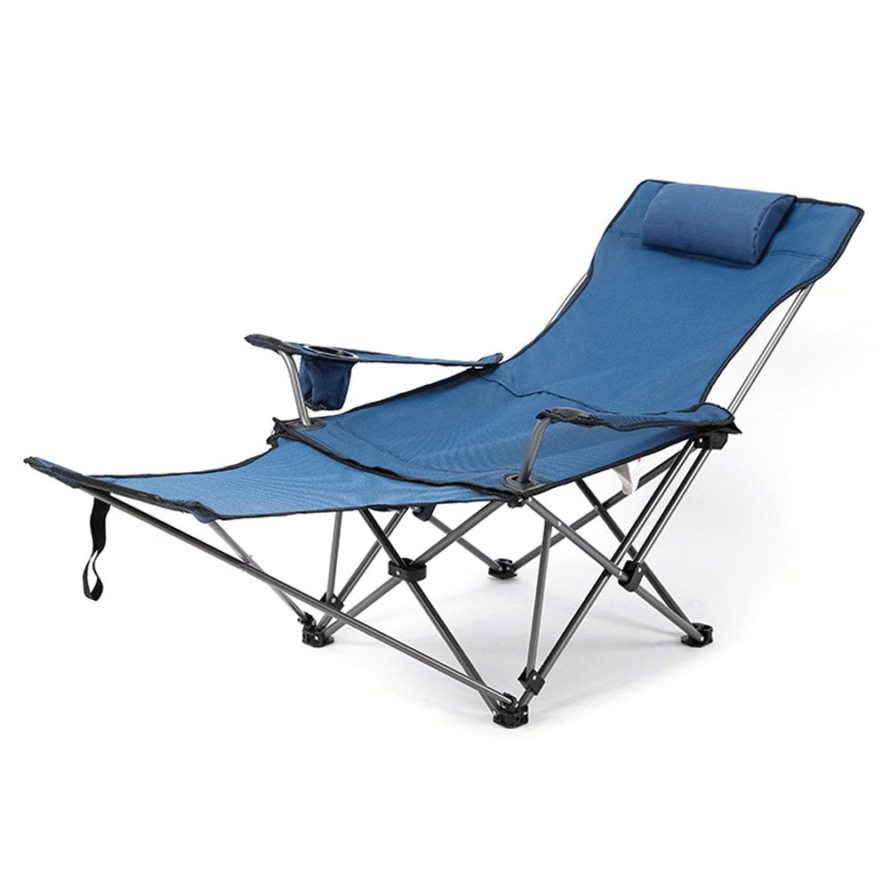 Eccomum 2 in 1 Folding Camping Chair Portable Adjustable Reclining Chair with Removable Footrest for Camping Fishing Beach Picnics
