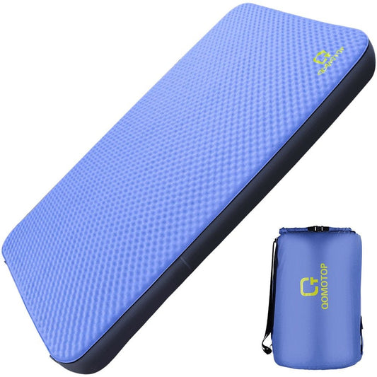 Double Self-Inflating Camping Mattress, 80”×52” Sleeping Pad, Ultra Comfortable Side Sleep Friendly 4 Inches Thick PU Foam, Portable Roll-Up Floor Guest Bed, TPU Material